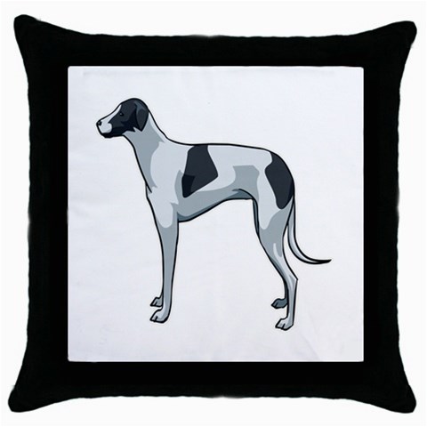 Whippet Throw Pillow Case (Black) from ArtsNow.com Front