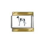 Whippet Gold Trim Italian Charm (9mm)