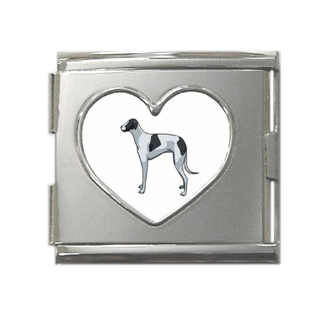 Whippet Mega Link Heart Italian Charm (18mm) from ArtsNow.com Front