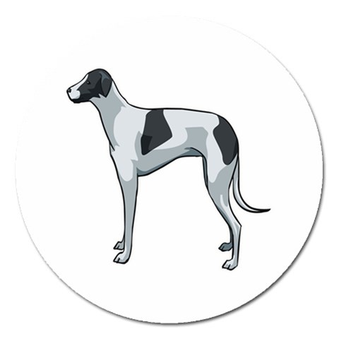 Whippet Magnet 5  (Round) from ArtsNow.com Front