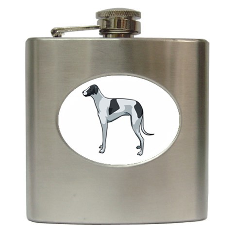 Whippet Hip Flask (6 oz) from ArtsNow.com Front