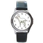 Bull Terrier Round Metal Watch