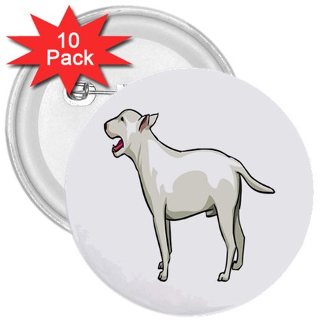 Bull Terrier 3  Button (10 pack) from ArtsNow.com Front