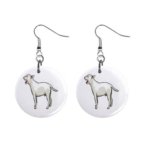 Bull Terrier 1  Button Earrings from ArtsNow.com Front