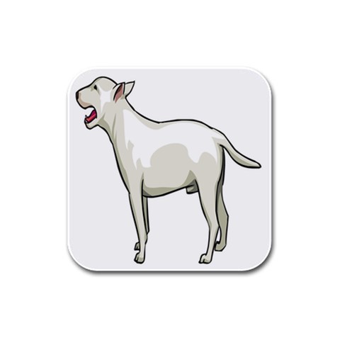 Bull Terrier Rubber Square Coaster (4 pack) from ArtsNow.com Front