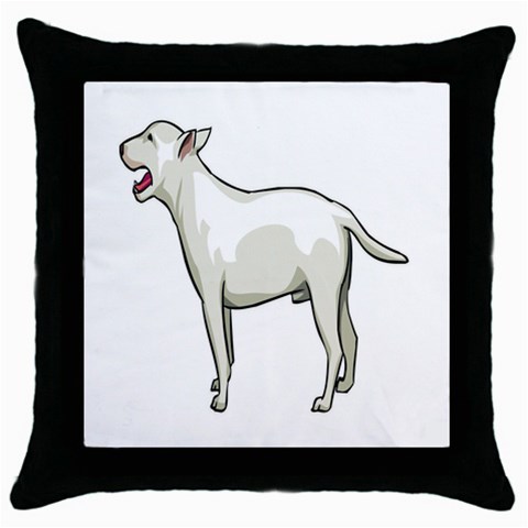 Bull Terrier Throw Pillow Case (Black) from ArtsNow.com Front