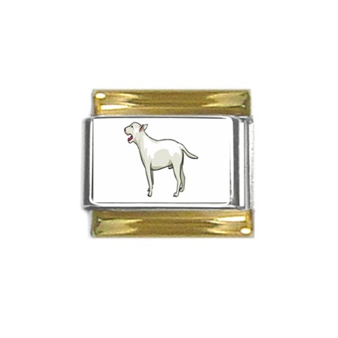 Bull Terrier Gold Trim Italian Charm (9mm) from ArtsNow.com Front