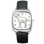 Bull Terrier Square Metal Watch