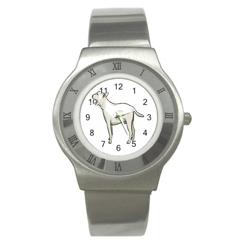 Bull Terrier Stainless Steel Watch from ArtsNow.com Front