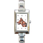 German Shepherd Rectangular Italian Charm Watch