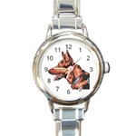 German Shepherd Round Italian Charm Watch