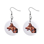 German Shepherd 1  Button Earrings