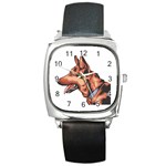 German Shepherd Square Metal Watch