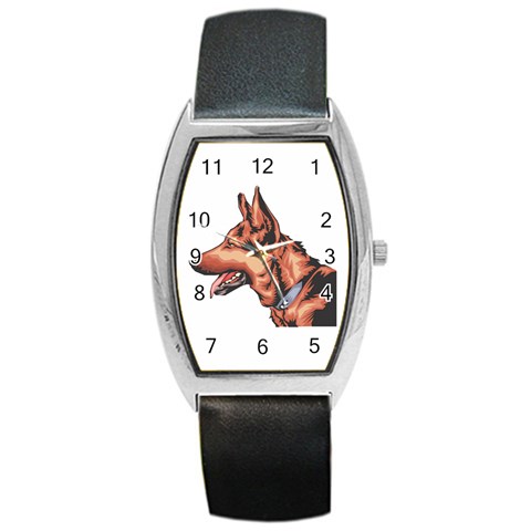 German Shepherd Barrel Style Metal Watch from ArtsNow.com Front