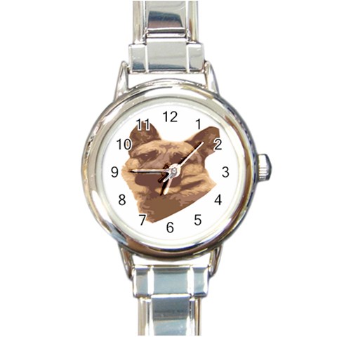 German Shepherd Round Italian Charm Watch from ArtsNow.com Front