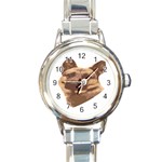 German Shepherd Round Italian Charm Watch