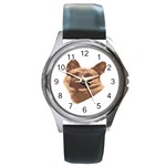 German Shepherd Round Metal Watch