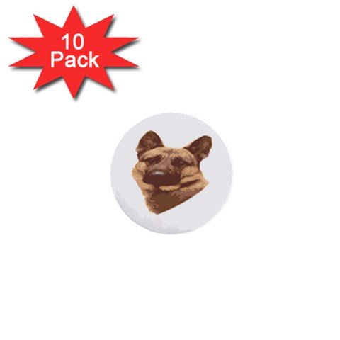 German Shepherd 1  Mini Button (10 pack)  from ArtsNow.com Front