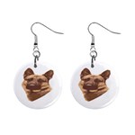 German Shepherd 1  Button Earrings