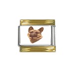 German Shepherd Gold Trim Italian Charm (9mm)