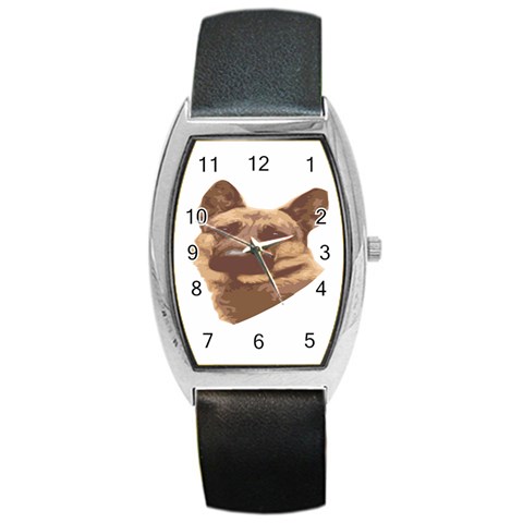 German Shepherd Barrel Style Metal Watch from ArtsNow.com Front