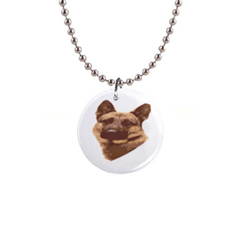 German Shepherd 1  Button Necklace from ArtsNow.com Front