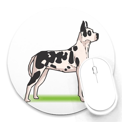 Great Dane Round Mousepad from ArtsNow.com Front