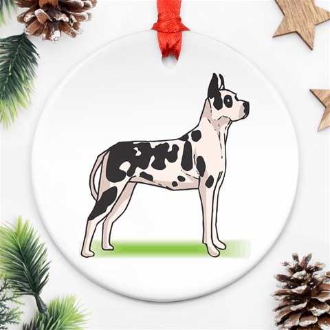 Great Dane Ornament (Round) from ArtsNow.com Front