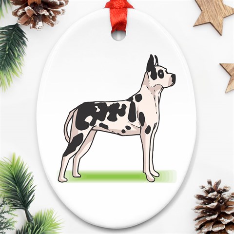 Great Dane Ornament (Oval) from ArtsNow.com Front