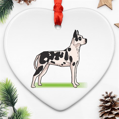 Great Dane Ornament (Heart) from ArtsNow.com Front