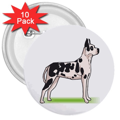 Great Dane 3  Button (10 pack) from ArtsNow.com Front