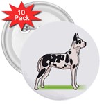 Great Dane 3  Button (10 pack)