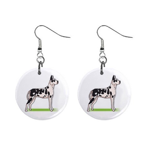 Great Dane 1  Button Earrings from ArtsNow.com Front