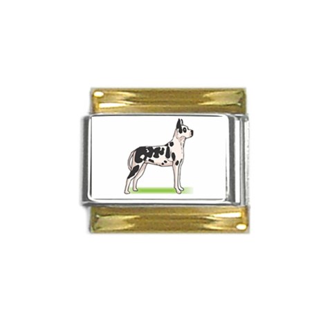 Great Dane Gold Trim Italian Charm (9mm) from ArtsNow.com Front