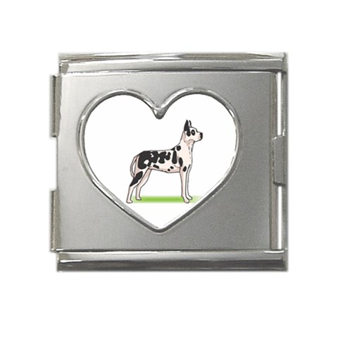 Great Dane Mega Link Heart Italian Charm (18mm) from ArtsNow.com Front