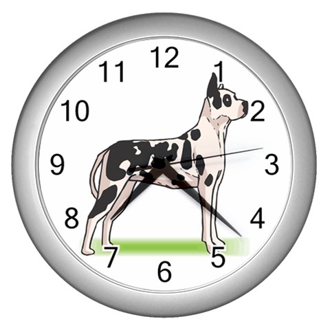 Great Dane Wall Clock (Silver) from ArtsNow.com Front