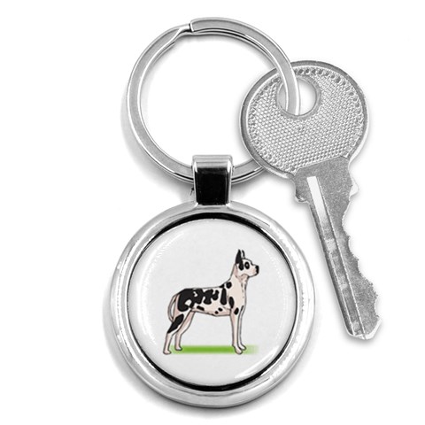 Great Dane Key Chain (Round) from ArtsNow.com Front