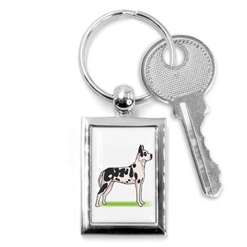 Great Dane Key Chain (Rectangle) from ArtsNow.com Front