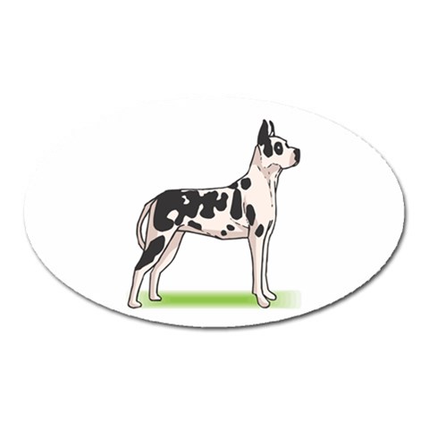 Great Dane Magnet (Oval) from ArtsNow.com Front