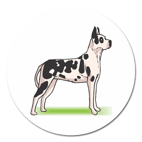 Great Dane Magnet 5  (Round) from ArtsNow.com Front