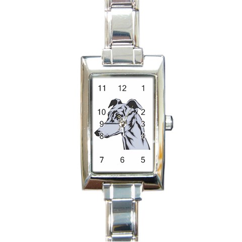 Greyhound Rectangular Italian Charm Watch from ArtsNow.com Front