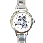 Greyhound Round Italian Charm Watch