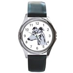 Greyhound Round Metal Watch