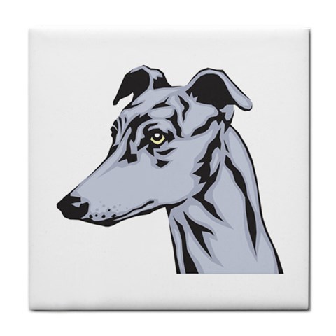 Greyhound Tile Coaster from ArtsNow.com Front