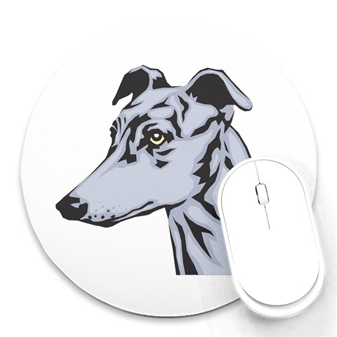 Greyhound Round Mousepad from ArtsNow.com Front