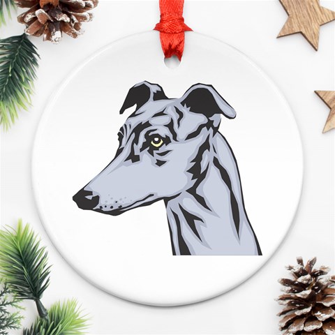 Greyhound Ornament (Round) from ArtsNow.com Front