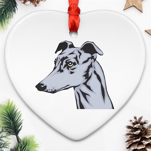 Greyhound Ornament (Heart) from ArtsNow.com Front