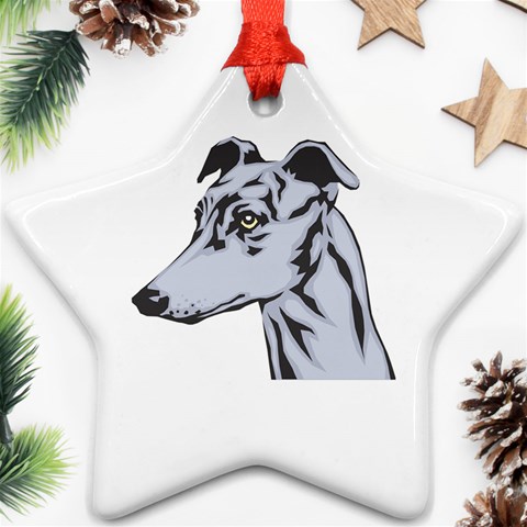 Greyhound Ornament (Star) from ArtsNow.com Front