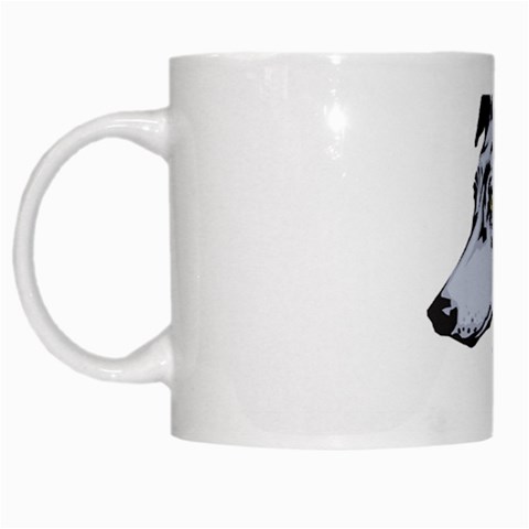 Greyhound White Mug from ArtsNow.com Left