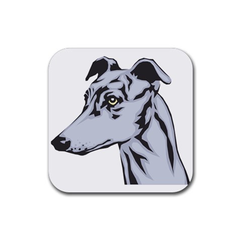 Greyhound Rubber Coaster (Square) from ArtsNow.com Front